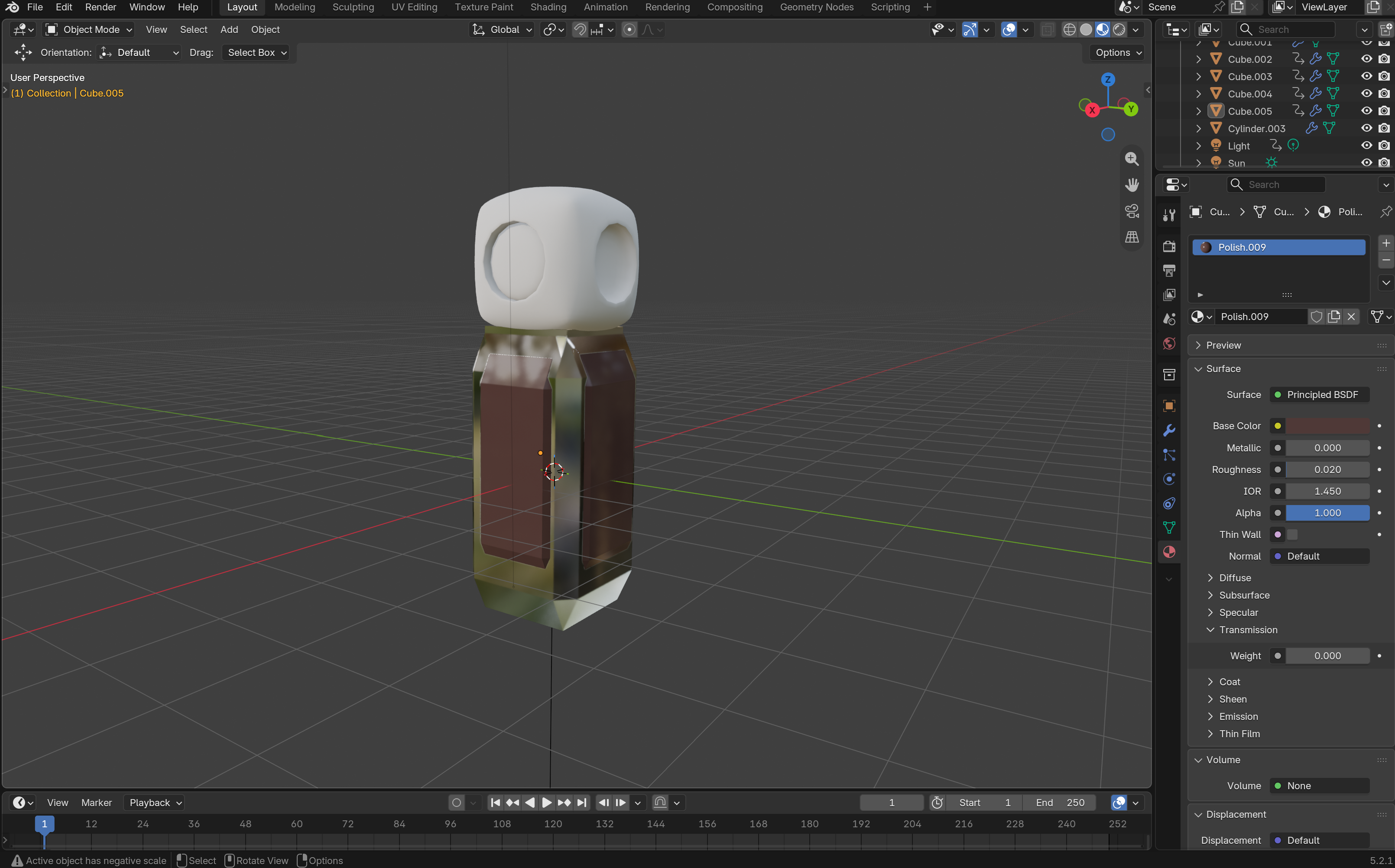 Side View 1 of Replicated Nail Polish Bottle in Blender